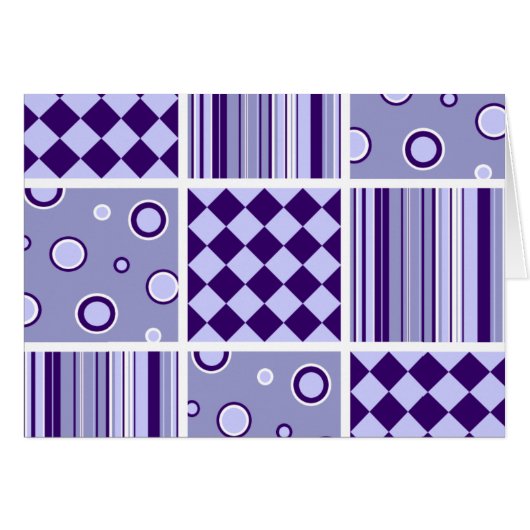 Purple Patchwork Pattern Cards (Front Horizontal)