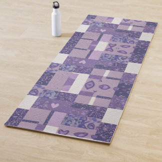 Purple Patchwork Quilt Yoga Mat