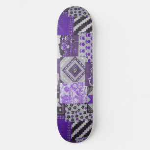 Purple Patchwork Skateboard Deck