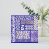 Purple Patchwork square card (Standing Front)