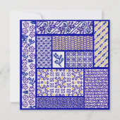 Purple Patchwork square card (Front)