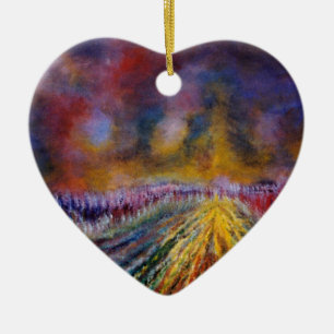 Purple Path Ceramic Ornament