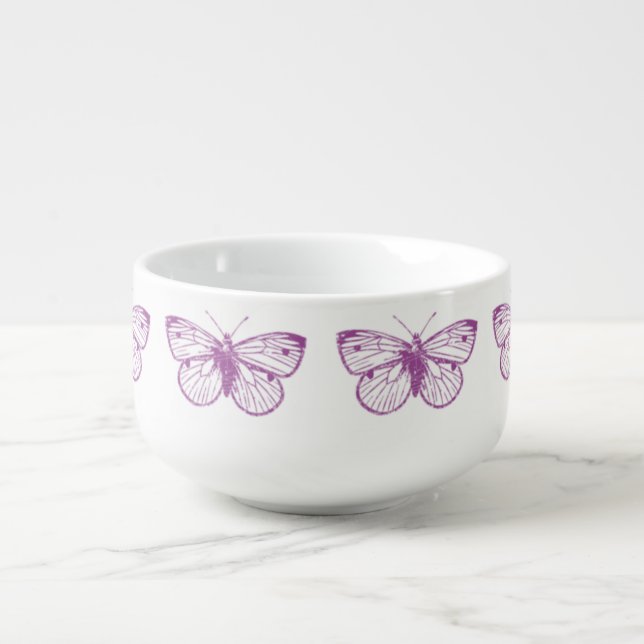 Purple Patina: Butterflies Soup Mug (Front)