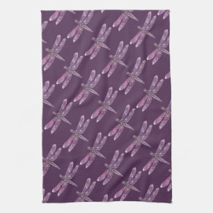 Purple Patina: Dragonflies Towel