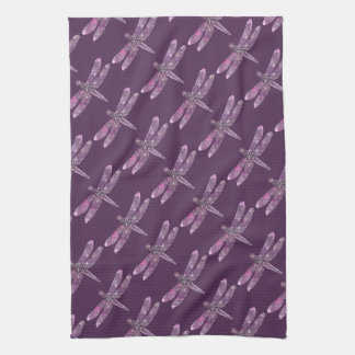 Purple Patina: Dragonflies Towel