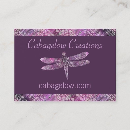 Customizable Purple Patina: Dragonfly Business Card