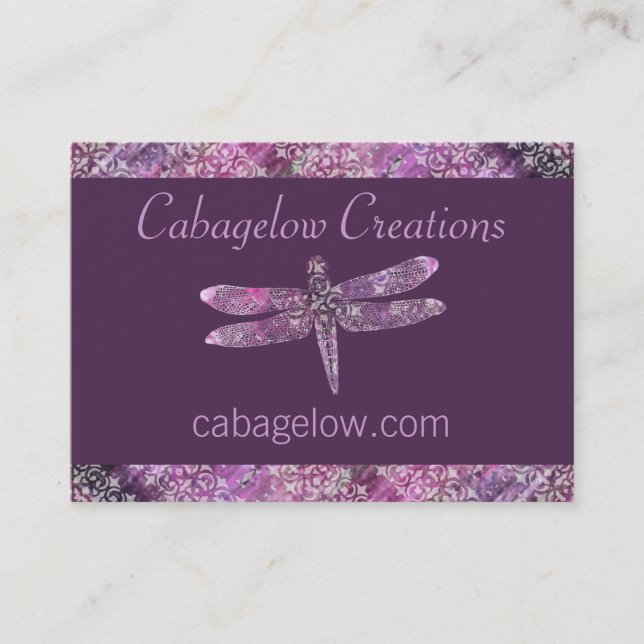 Purple Patina: Dragonfly Business Card (Front)