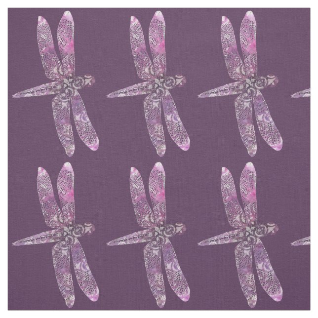 Purple Patina: Dragonfly Fabric (Swatch)