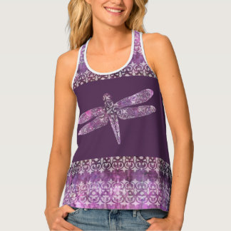 Purple Patina: Dragonfly Filigree Tank Top