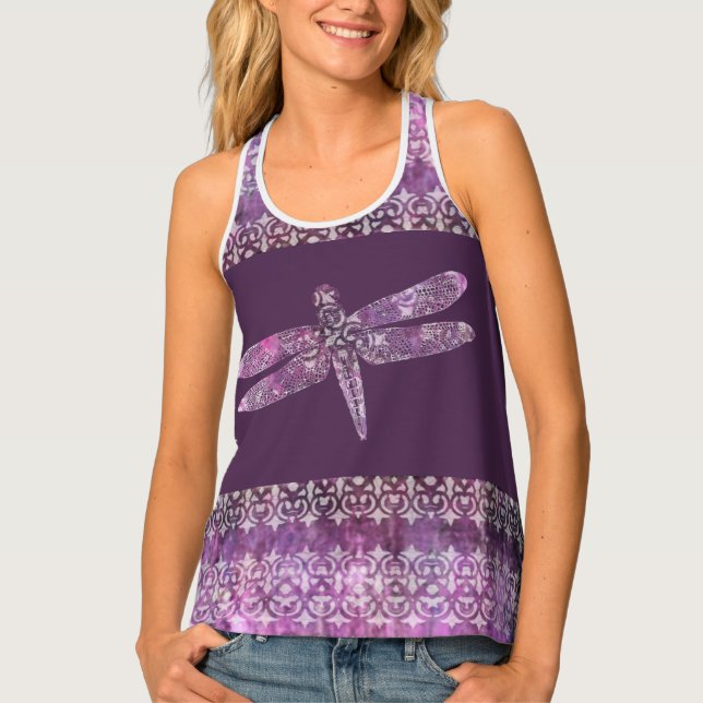 Purple Patina: Dragonfly Filigree Tank Top (Front)