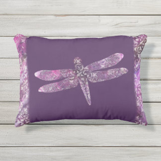 Purple Patina: Dragonfly Outdoor Pillow