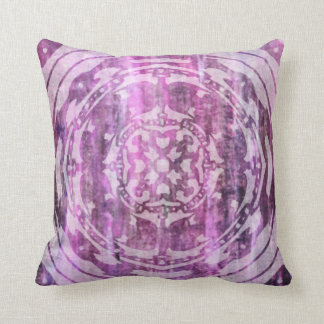 Purple Patina: Mandala And Diamonds Throw Pillow