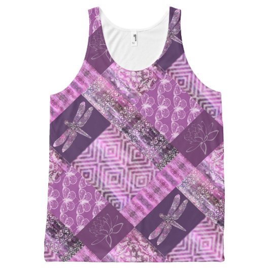 Purple Patina: Mosaic All-Over-Print Tank Top (Front)