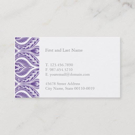 Customizable Purple Pattern Business Card