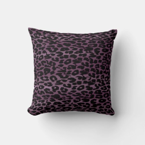 Purple pattern leopard fur abstract throw pillow