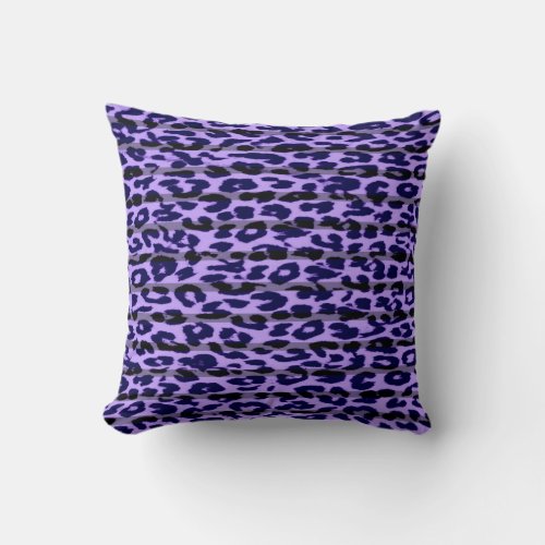 Purple pattern leopard fur abstract throw pillow