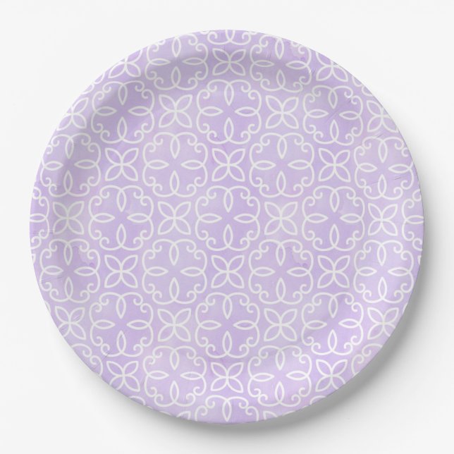 Purple Pattern Paper Plates (Front)