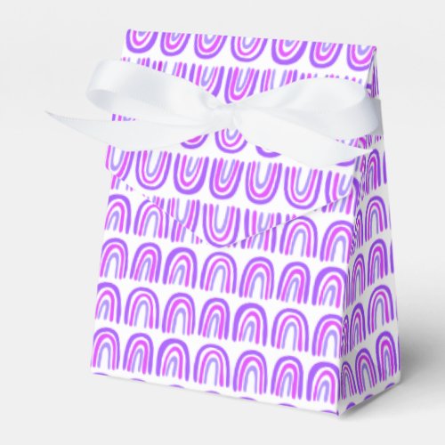 Purple Pattern Rainbow Baby Shower Gift Favor Boxes