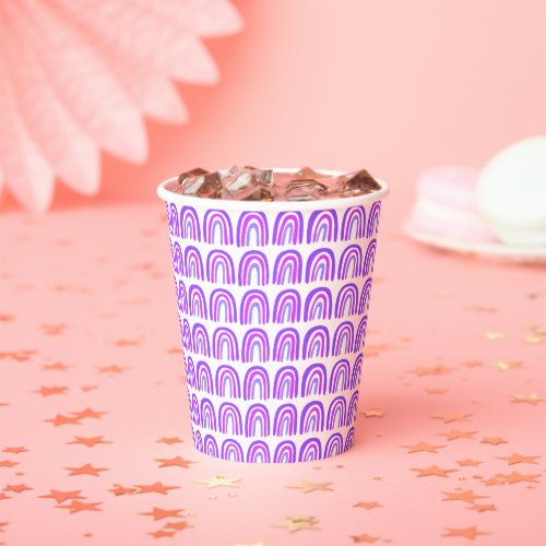 Purple Pattern Rainbow Boho Custom Paper Cups