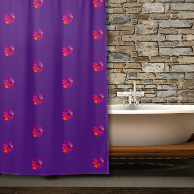 Purple pattern with circle Shower Curtain (Creator Uploaded)