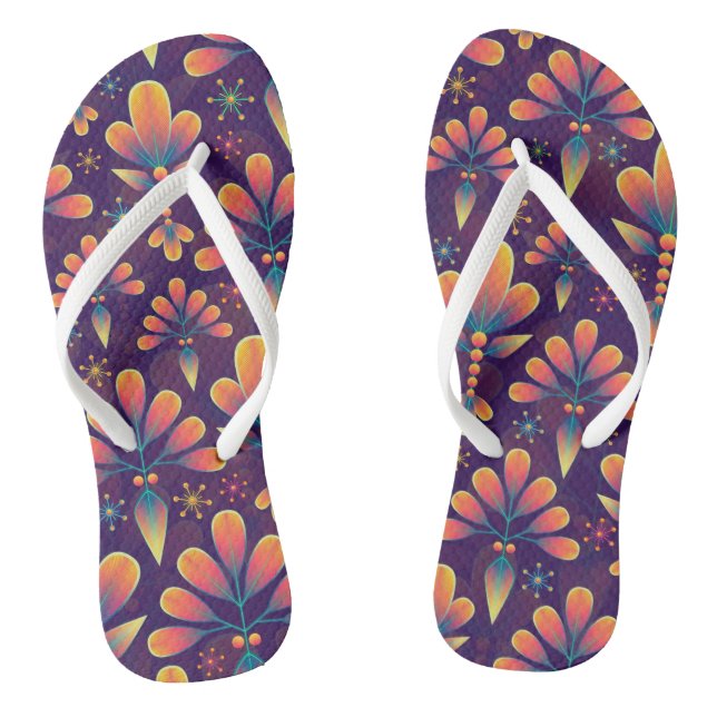 Purple patterned flip sandals (Footbed)