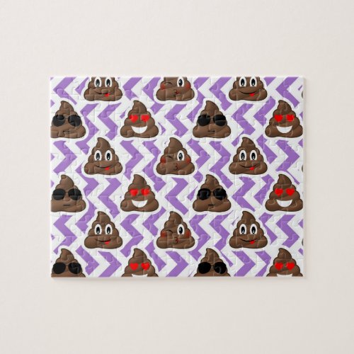 Purple Patterned Poop Emojis Puzzle