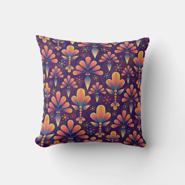 Purple patterned throw pillow (Front)