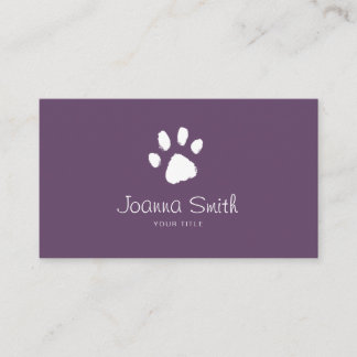 Purple Paw Dog Walking Pet Sitting Vet Appointment Card