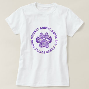 Purple Paw For Animal Abuse Awareness Personalized T-Shirt