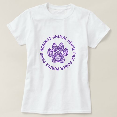 Purple Paw For Animal Abuse Awareness Personalized T_Shirt