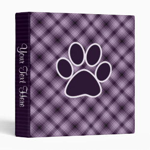 Purple Paw Print 3 Ring Binder