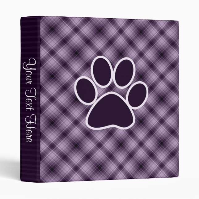 Purple Paw Print 3 Ring Binder (Front/Spine)