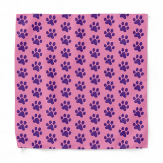 Purple Paw Print Bandana