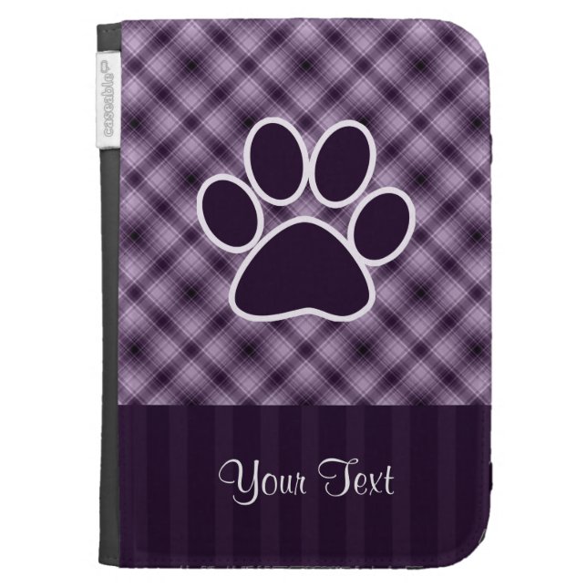 Purple Paw Print Case For Kindle (Front)