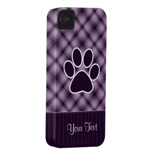 Purple Paw Print Case-Mate iPhone Case (Back/Right)