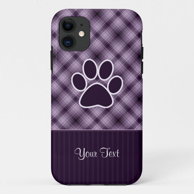 Purple Paw Print Case-Mate iPhone Case (Back)