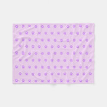 Purple Paw Print Fleece Blanket