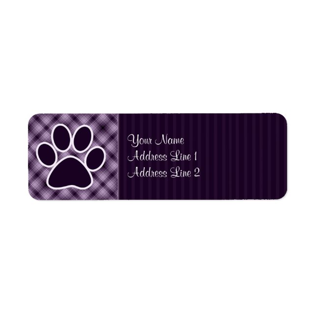 Purple Paw Print Label (Front)