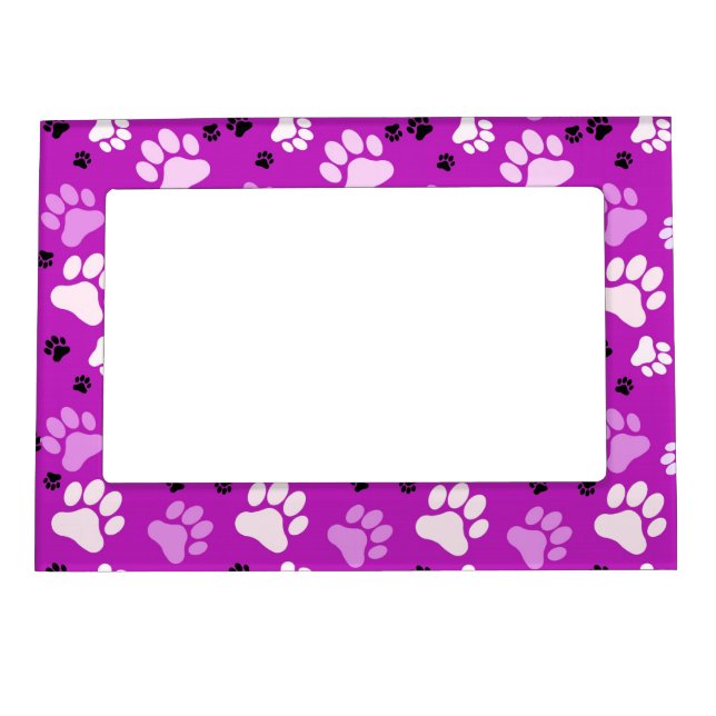 Purple Paw Print Magnetic Frame (Front)