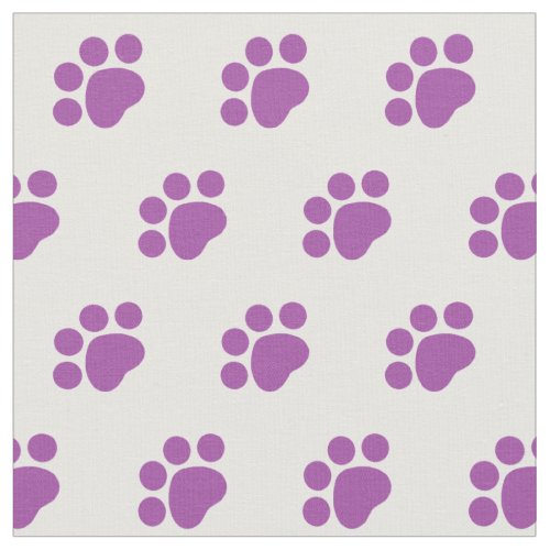 Purple Paw Print Pattern Fabric