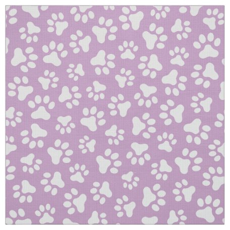 Purple Paw Print Pattern Fabric | Zazzle.com