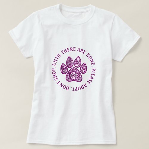 Purple Paw Print Pet Rescue Organization Name T_Shirt