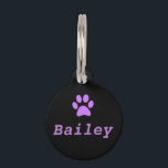 Purple Paw Print Pet Tag<br><div class="desc">Purple Paw Print Pet Tag</div>