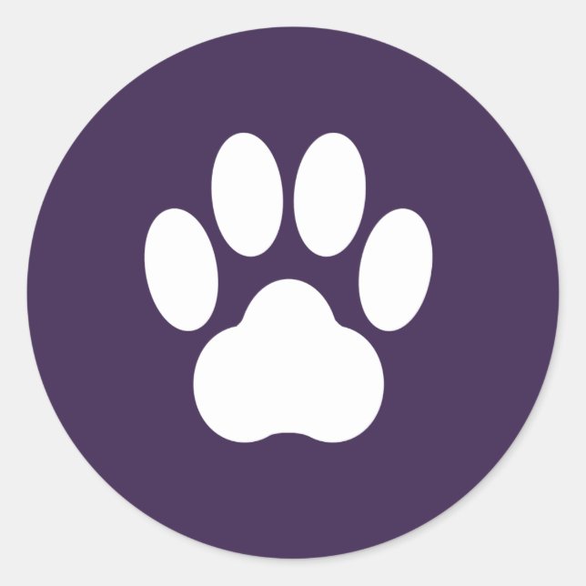 Purple Paw Print Sticker (Front)