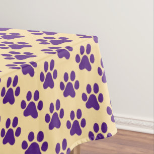 Purple Paw Print Tablecloth