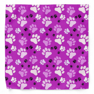 Purple Paw Prints Dog Bandana