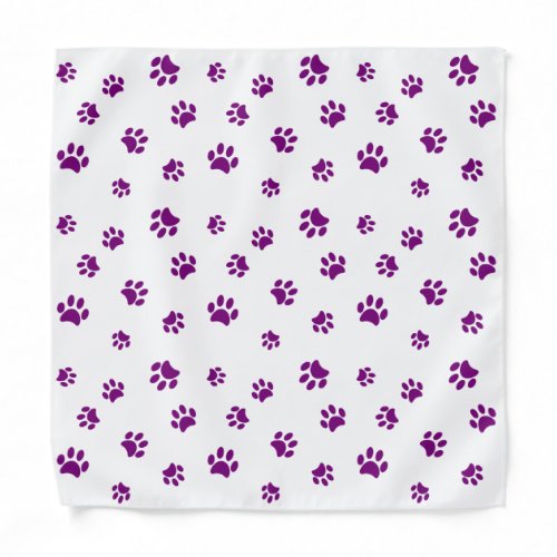 Purple Paw Prints Pattern Bandana