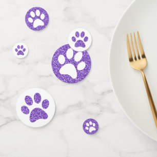 Purple Paw Prints Puppy Kitty Glitter Animal Track Confetti