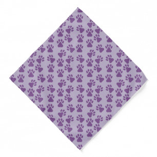 Purple Pawprints Dog Bandana