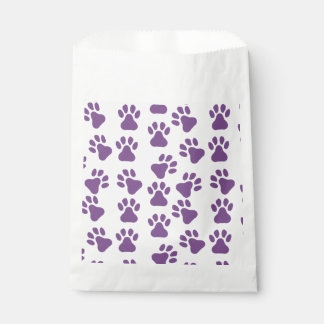 Purple Pawprints  Favor Bag